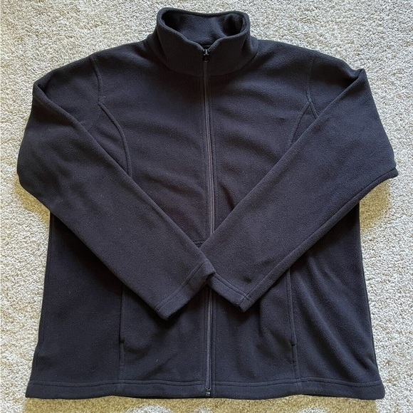 Bass Pro Shop Men’s Black Fleece Jacket Size Large Full Zip Pockets - Picture 1 of 12